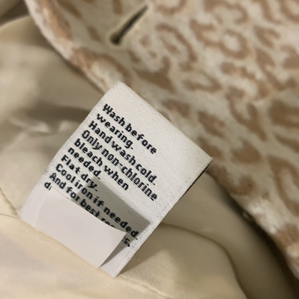 NWT Nine West Cream Tan Long Leopard Coat Size Medium Retail $118 - Picture 10 of 11